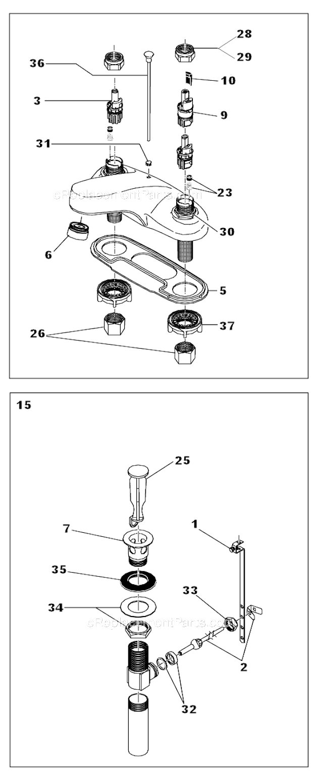 Delta 2522-PB Bathroom Faucet Page A Diagram