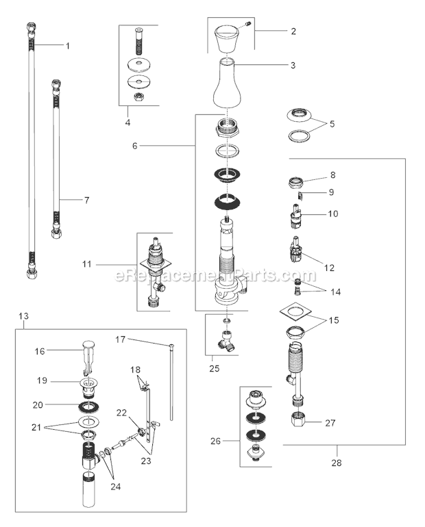 Delta 44-LHP H21 Bidet Faucet Page A Diagram
