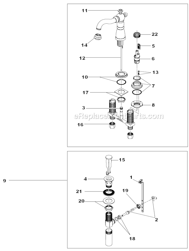 Delta 4555-RBLHP H216RB Bathroom Faucet Page A Diagram