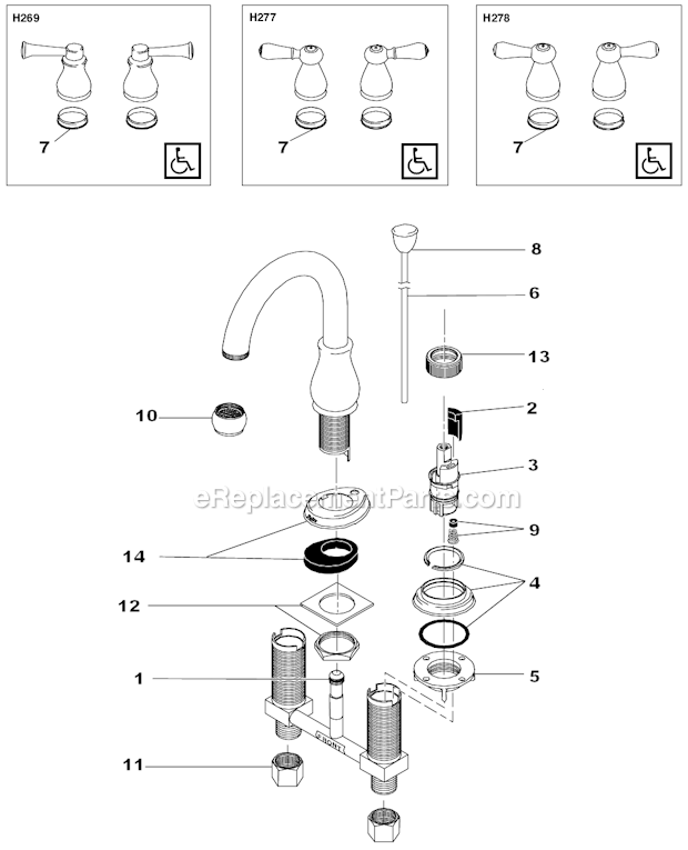 Delta 4569-LHP H269 Bathroom Faucet Page A Diagram
