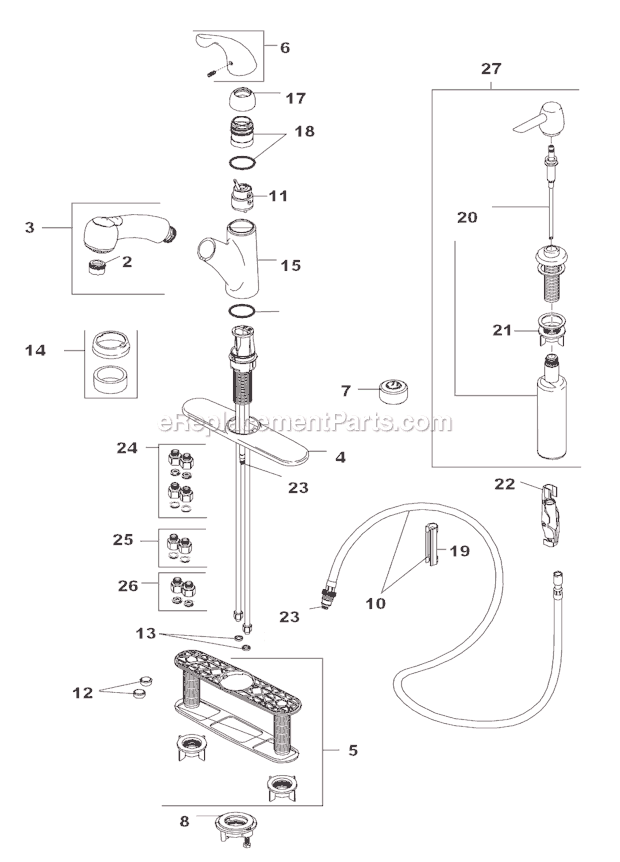 Delta 467-DST Kitchen Faucet Page A Diagram