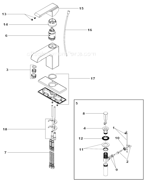 Delta 586LF-MPU Bathroom Faucet Page A Diagram