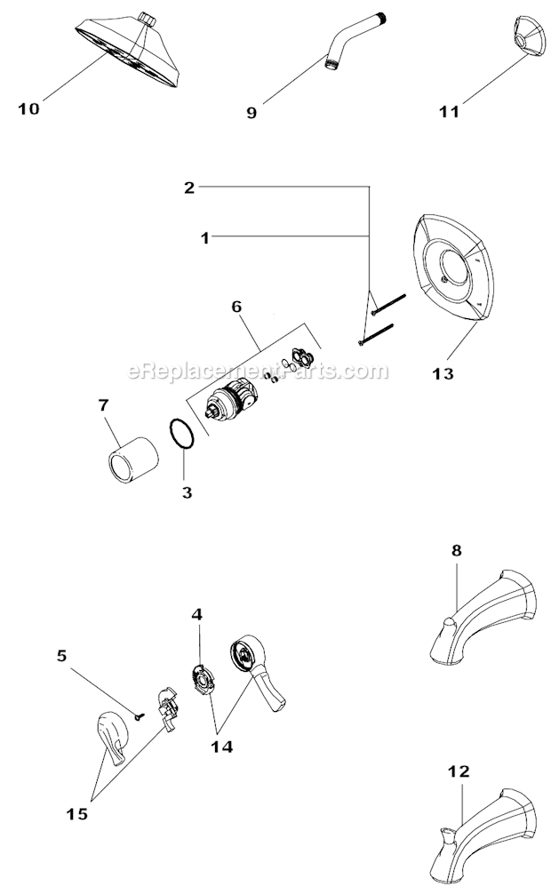 Delta Faucet Shower Fixture | T17292 | eReplacementParts.com