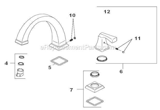 Delta T2751 Roman Tub Faucet Page A Diagram