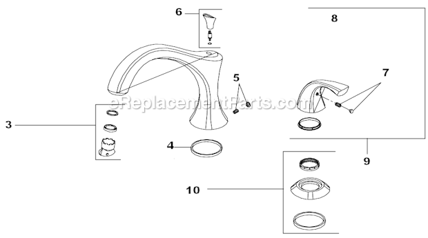 Delta T2792 Roman Tub Faucet Page A Diagram