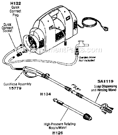 DeVilbiss 1760WB Type 1 Electric Pressure Washer Page A Diagram