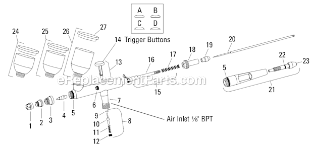 DeVilbiss DGR-518-1 AirBlade Compressor w/Regulator Page A Diagram