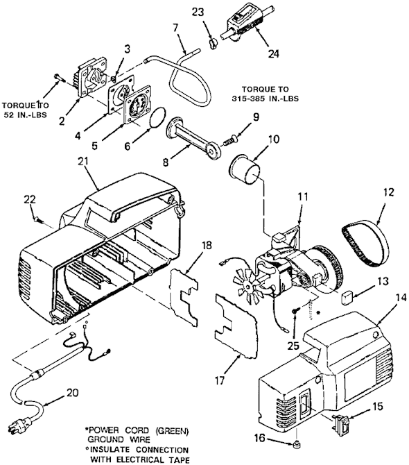 DeVilbiss FA750 Type 0 Workshop/Auto Compressor Page A Diagram