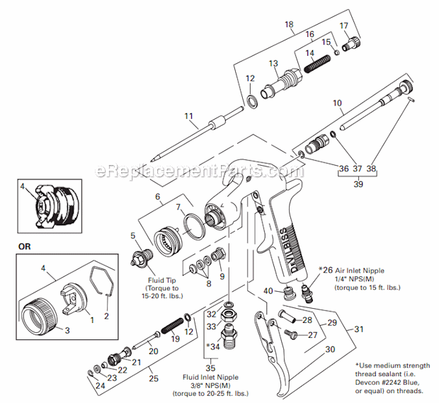DeVilbiss JGA-504-777-14 Conventional Pressure Feed Gun Page A Diagram