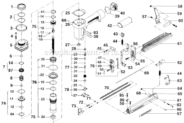 DeVilbiss NBXNC2X4 Type 0 Fastener and Nailer Page A Diagram