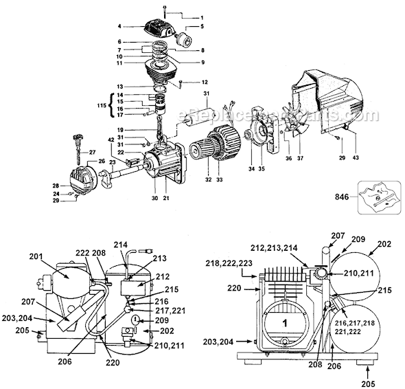 DeWALT AM390 Compressor Page A Diagram