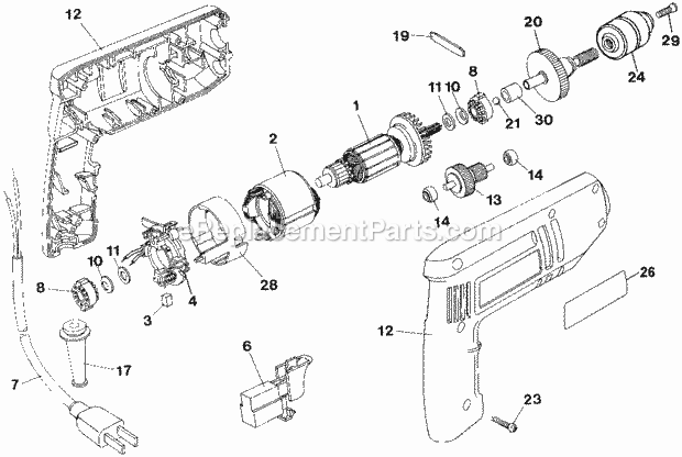 DeWALT B7252 (Type 1) Ss 3/8-In. Drill/Driver With Default Diagram