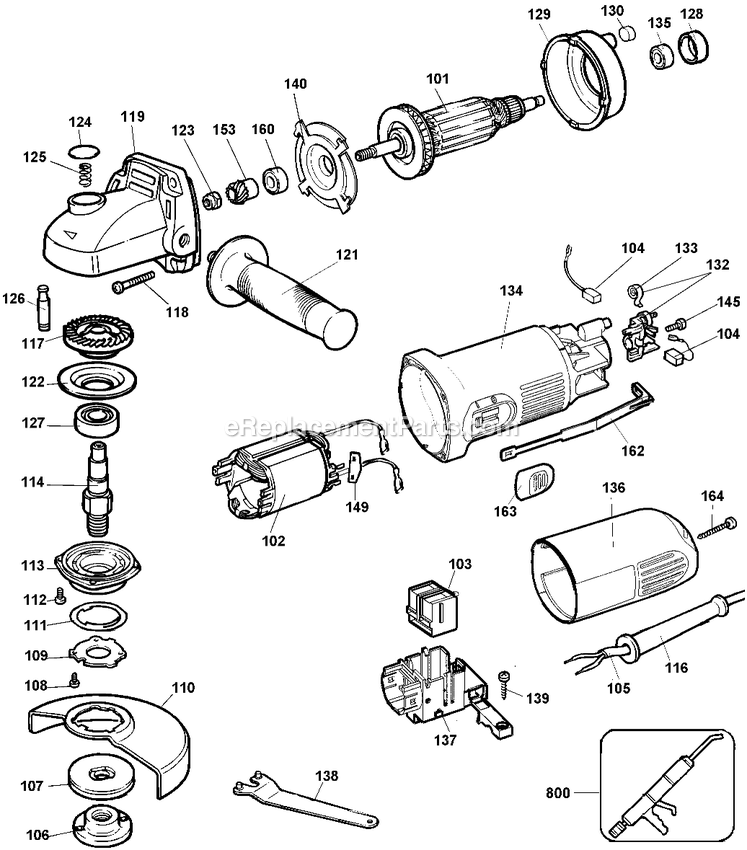 Dewalt BWS22-QS (Type 3) Angle Grinder Power Tool Page A Diagram