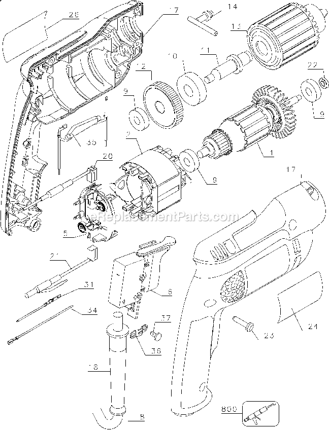 Dewalt D21002-AR (Type 1) Drill Power Tool Page A Diagram