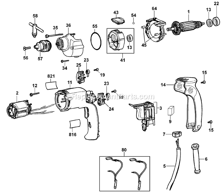 Dewalt D21107-BR (Type 1) 3/8 Drill Power Tool Page A Diagram