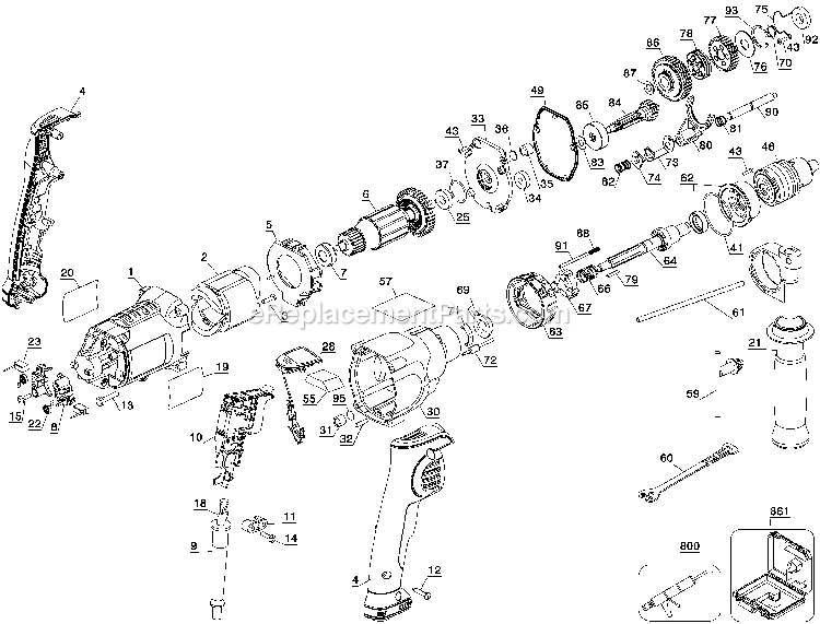 Dewalt D21570K-B2 (Type 1) 1100w Drill Power Tool Page A Diagram