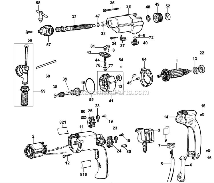Dewalt D21715-BR (Type 1) 1/2 Drill Power Tool Page A Diagram
