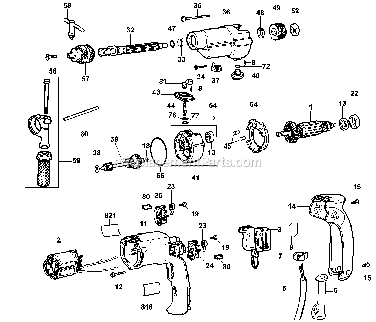 Dewalt D21715-BR (Type 2) 1/2 Drill Power Tool Page A Diagram