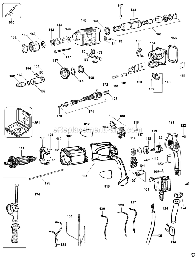 Dewalt D25003K-AR (Type 1) Hammer Power Tool Page A Diagram