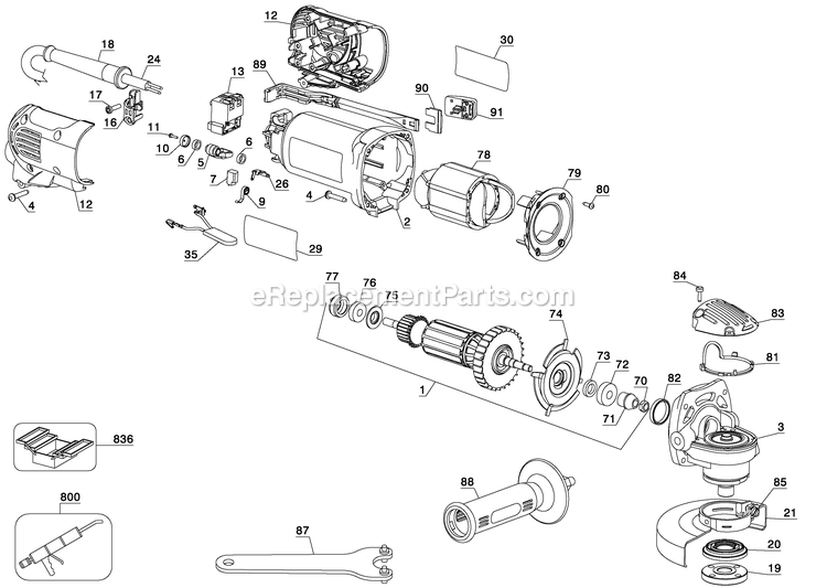 Dewalt D28111-B2 (Type 1) 4-1/2 Small Angle Grinder Power Tool Page A Diagram