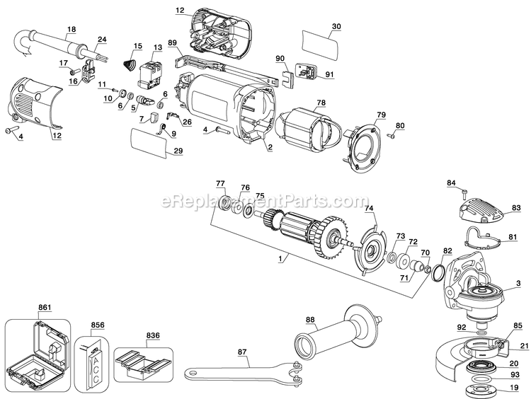 Dewalt D28111-B2 (Type 2) 4-1/2 Small Angle Grinder Power Tool Page A Diagram