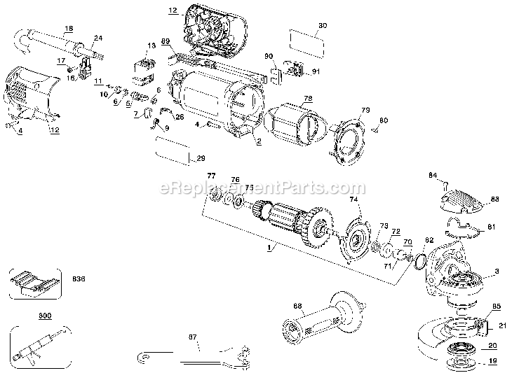 Dewalt D28111-B3 (Type 1) 4-1/2 Small Angle Grinder Power Tool Page A Diagram