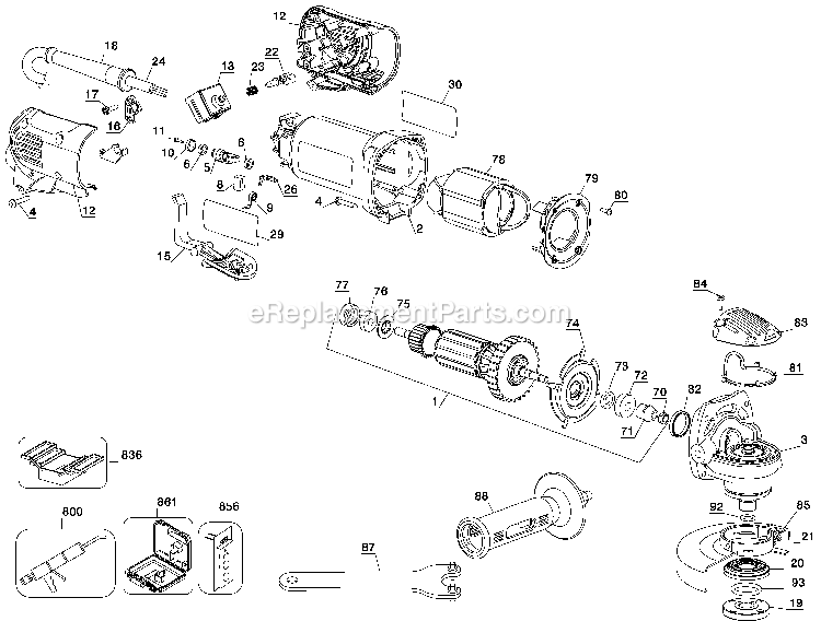 Dewalt D28111S-B3 (Type 1) 4-1/2 Angle Grinder Power Tool Page A Diagram