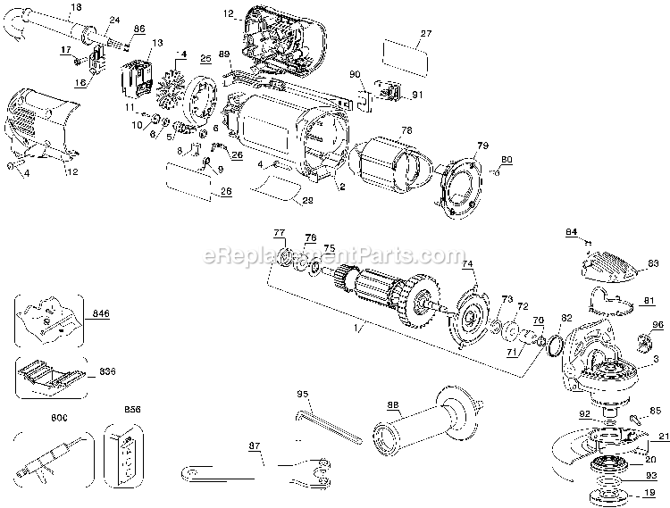 Dewalt D28112 (Type 2) 4-1/2 Small Angle Grinder Power Tool Page A Diagram