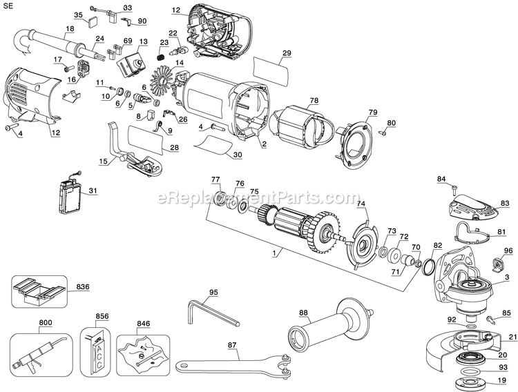 Dewalt D28114-AR (Type 1) 4-1/2 Small Angle Grinder Power Tool Page A Diagram