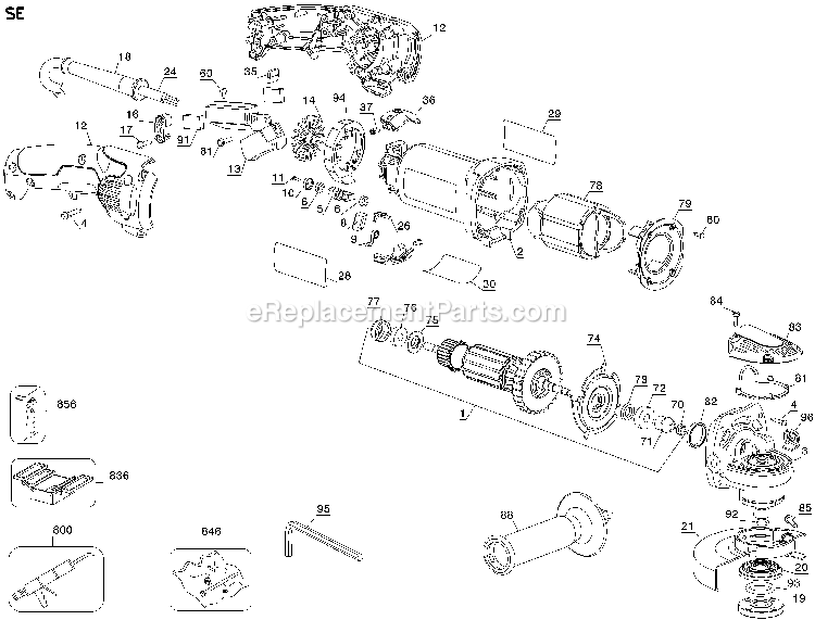 Dewalt D28115 (Type 2) 4-1/2 Small Angle Grinder Power Tool Page A Diagram