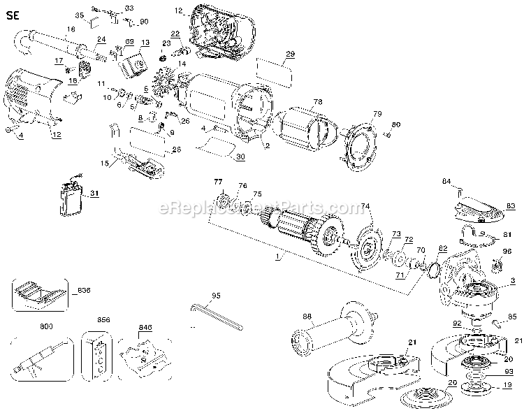 Dewalt D28144N (Type 2) Small Angle Grinder Power Tool Page A Diagram