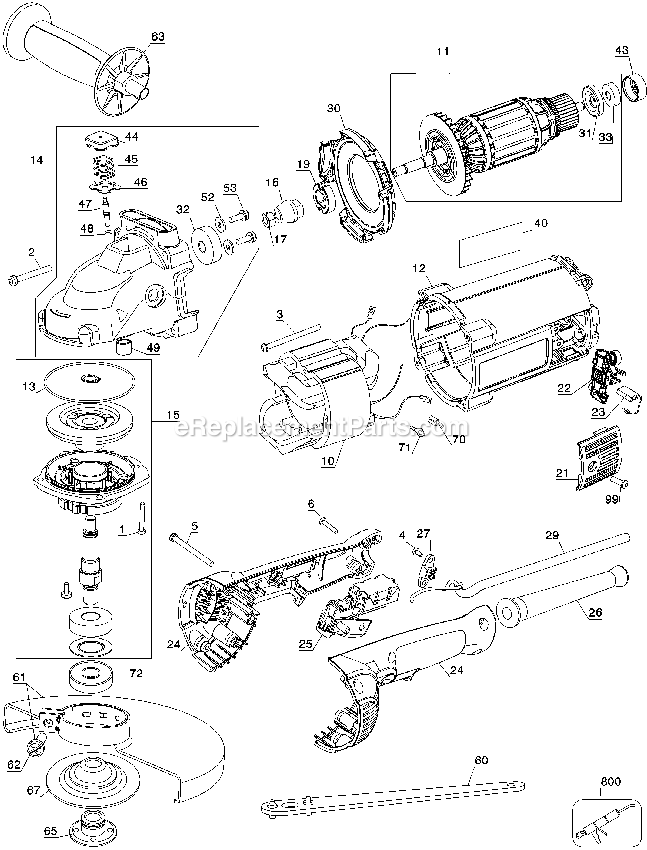 Dewalt D28490-B3 (Type 5) 9 In Angle Grinder Power Tool Page A Diagram