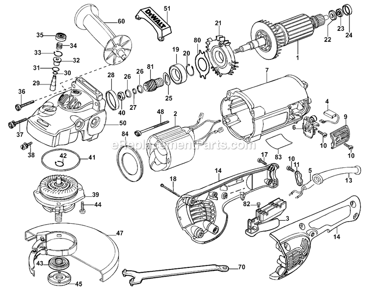 Dewalt D28494MB2 (Type 2) 6500rpm Large Angle Grinder Power Tool Page A Diagram