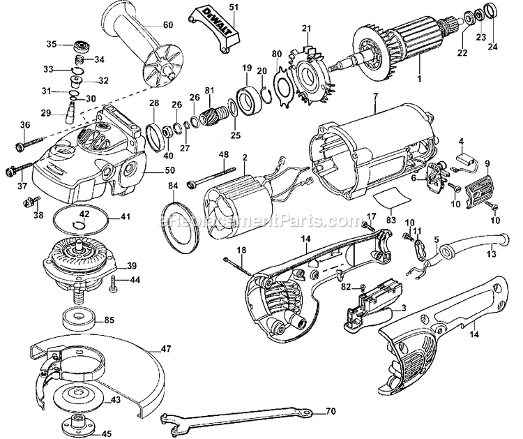 Dewalt D28496MB3 (Type 3) 6500rpm Large Angle Grinder Power Tool Page A Diagram