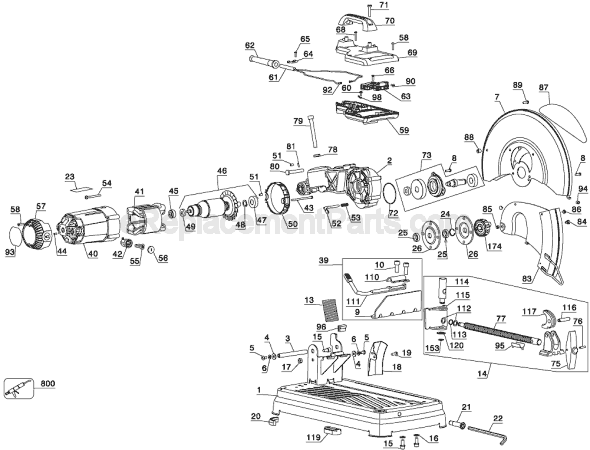 DeWALT D28715 Type 1 Chop Saw Page A Diagram