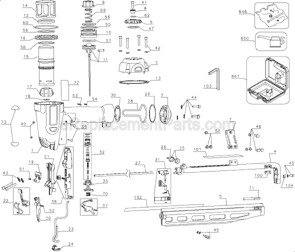 DeWALT D51256 Type 1 Finish Nailer Kit Page A Diagram