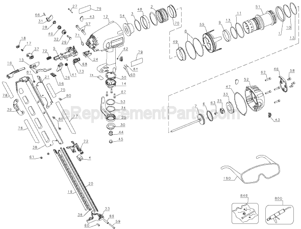 DeWALT D51823 Type 1 Clipped Head Framing Nailer Page A Diagram