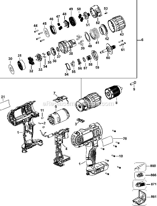 Dewalt DCD776C2-AR (Type 1) Cordless Drill Power Tool Page A Diagram
