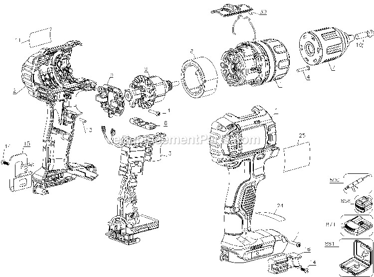 Dewalt DCD785C2 (Type 2) Cordless Drill/Driver Power Tool Page A Diagram