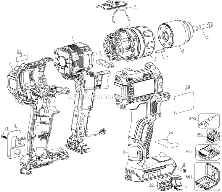 Dewalt DCD790D2-B3 (Type 2) 20v Max Brushless Drill/D Power Tool Page A Diagram