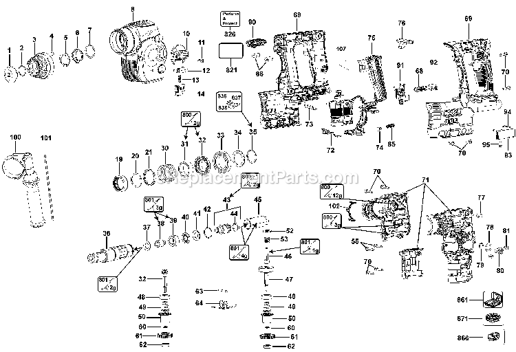 Dewalt DCH273P2 (Type 10) Rotary Hammer Power Tool Page A Diagram
