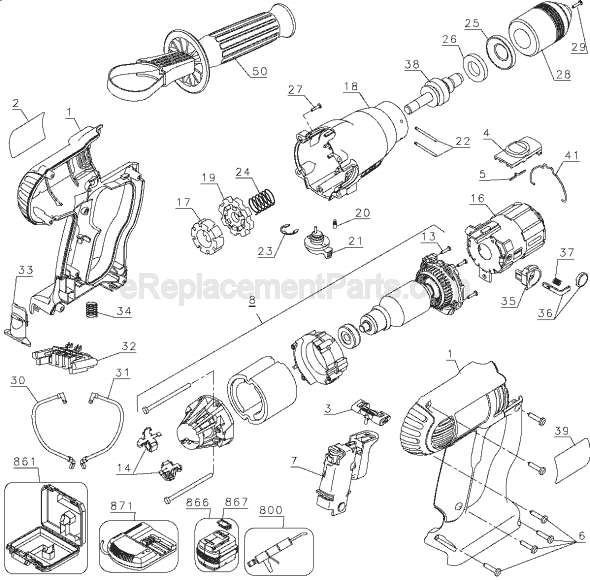 DeWALT DW006 Type 1 24V Cordless Hammer Drill Page A Diagram