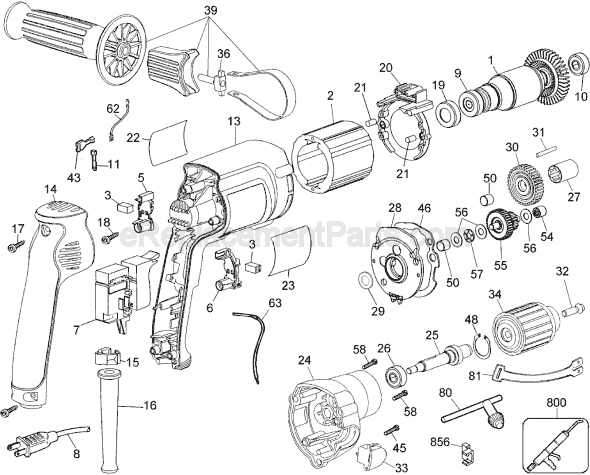 DeWALT DW235-220 TYPE 1 1/2 Electric Drill Page A Diagram