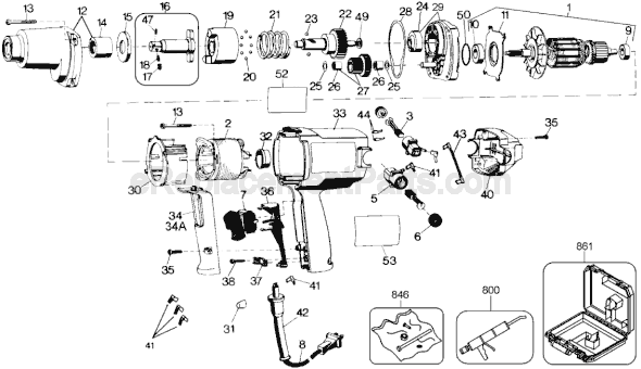 DeWALT DW296 Type 2 Impact Wrench Page A Diagram