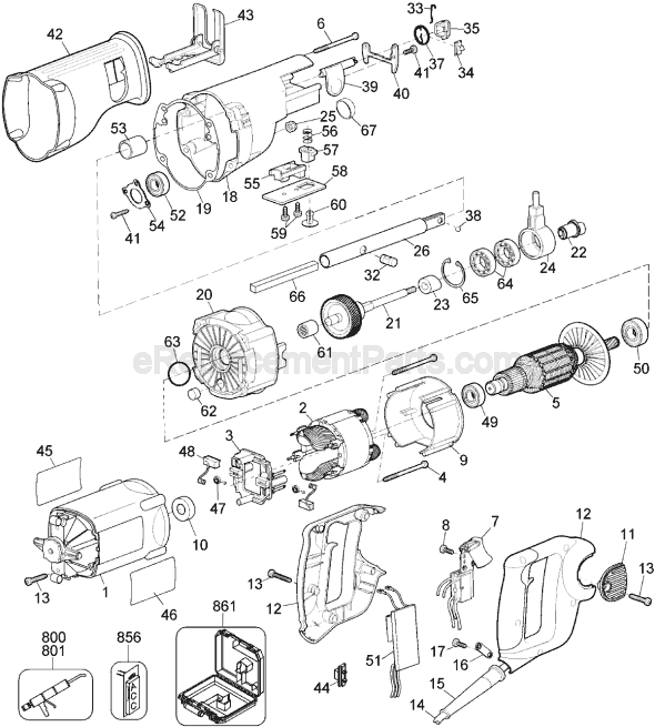 DeWALT DW308 TYPE 2 Reciprocating Saw Page A Diagram