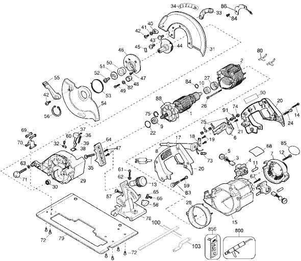 DeWALT DW384 Type 5 Circular Saw Page A Diagram