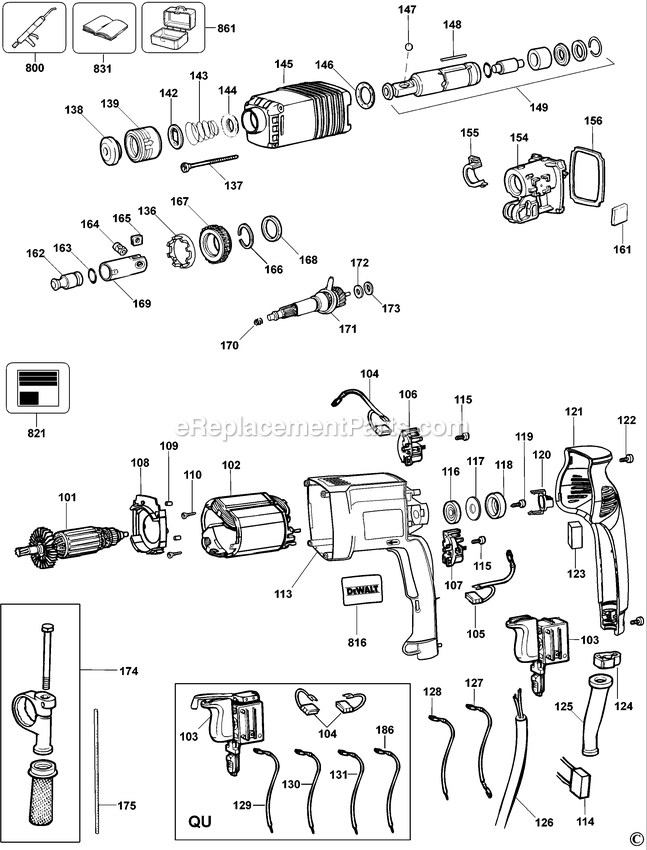 Dewalt DW562K-B2 (Type 1) Rotary Hammer Power Tool Page A Diagram