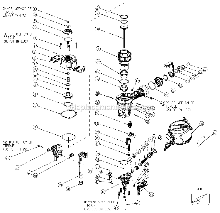 Dewalt DW66C-1 (17300 000 and Higher) 15 Deg Coi Side Nail Power Tool Page A Diagram