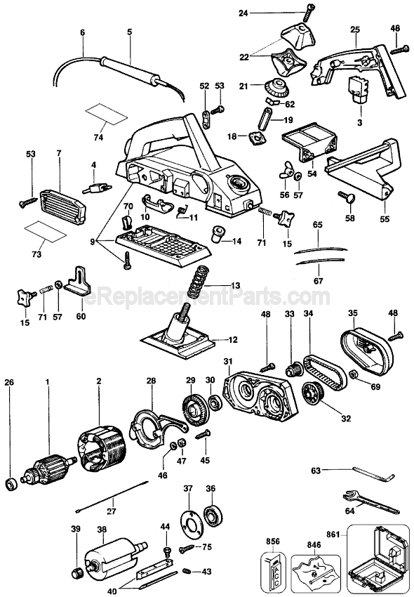 DeWALT DW675 TYPE 4 Universal Planer Page A Diagram