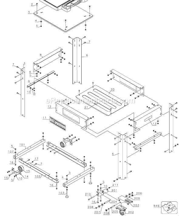 DeWALT DW7350 Parts List and Diagram - Type 1 : eReplacementParts.com